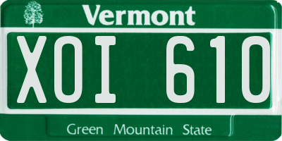 VT license plate XOI610