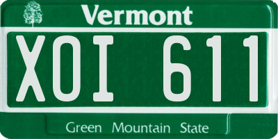 VT license plate XOI611