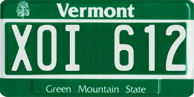 VT license plate XOI612