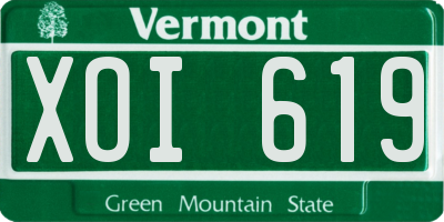 VT license plate XOI619