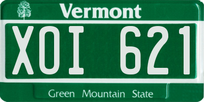 VT license plate XOI621