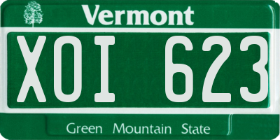 VT license plate XOI623