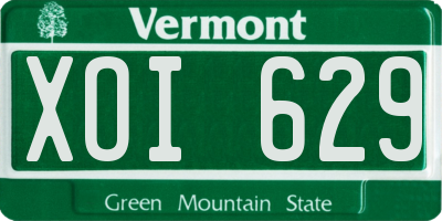 VT license plate XOI629