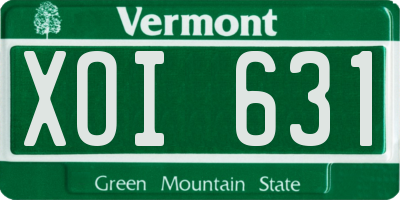 VT license plate XOI631