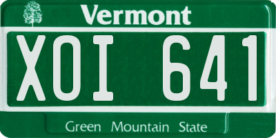 VT license plate XOI641