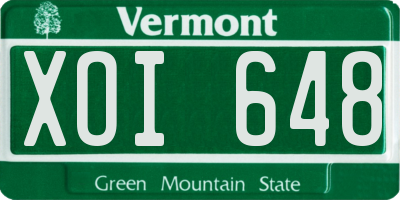 VT license plate XOI648