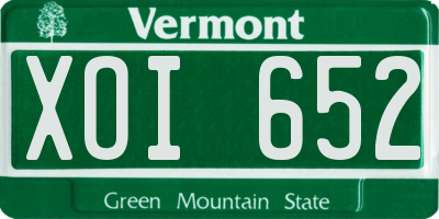 VT license plate XOI652