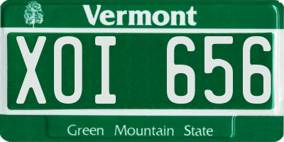 VT license plate XOI656