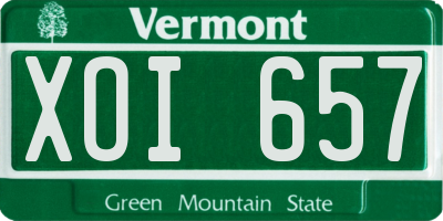 VT license plate XOI657