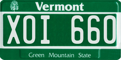 VT license plate XOI660