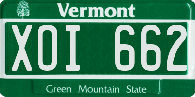 VT license plate XOI662