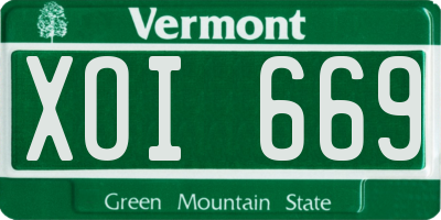 VT license plate XOI669