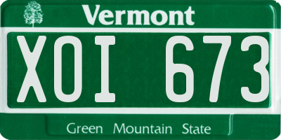 VT license plate XOI673