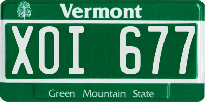 VT license plate XOI677