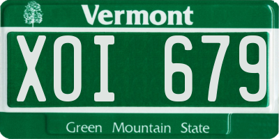 VT license plate XOI679
