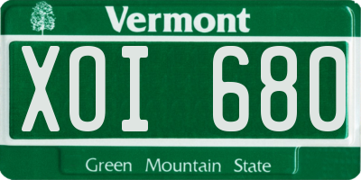 VT license plate XOI680