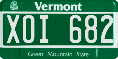 VT license plate XOI682