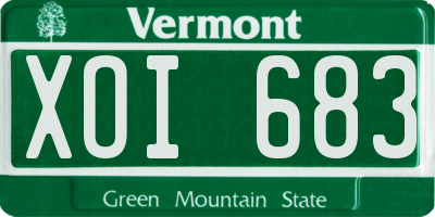 VT license plate XOI683