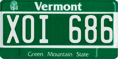VT license plate XOI686