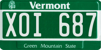 VT license plate XOI687
