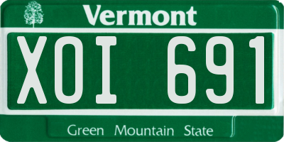 VT license plate XOI691