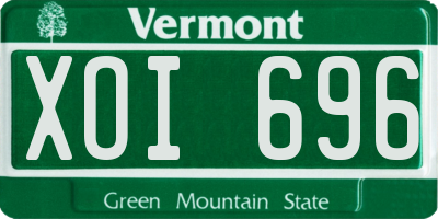 VT license plate XOI696