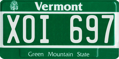 VT license plate XOI697