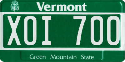 VT license plate XOI700