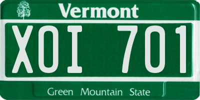 VT license plate XOI701