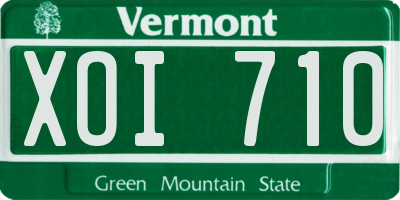 VT license plate XOI710