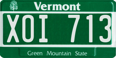 VT license plate XOI713