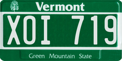 VT license plate XOI719