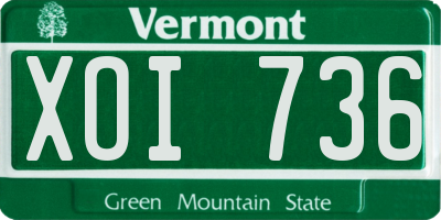 VT license plate XOI736