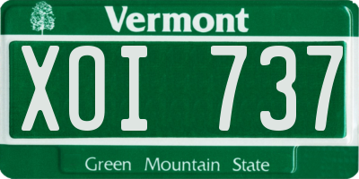 VT license plate XOI737