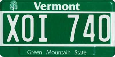 VT license plate XOI740