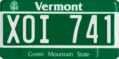 VT license plate XOI741