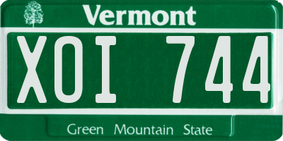 VT license plate XOI744