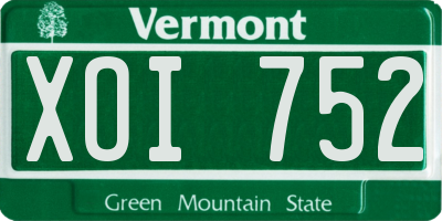 VT license plate XOI752