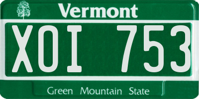 VT license plate XOI753