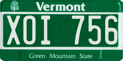 VT license plate XOI756