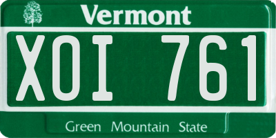 VT license plate XOI761