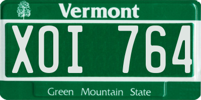 VT license plate XOI764