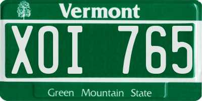 VT license plate XOI765