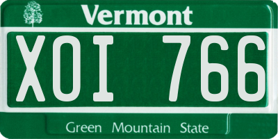 VT license plate XOI766