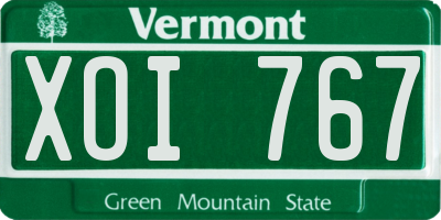 VT license plate XOI767