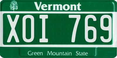 VT license plate XOI769