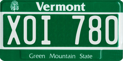 VT license plate XOI780