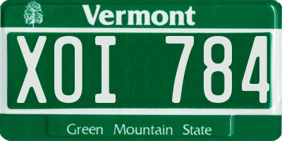 VT license plate XOI784