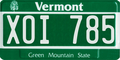 VT license plate XOI785