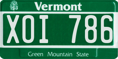 VT license plate XOI786